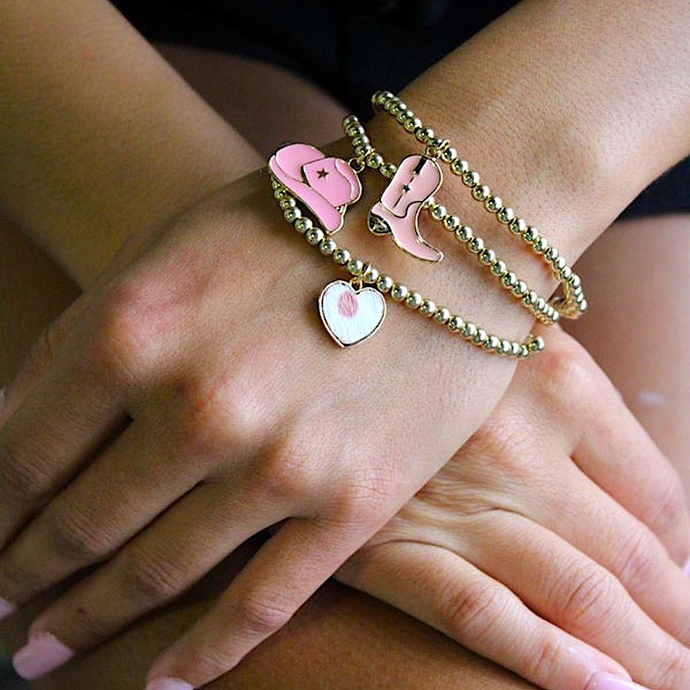 🆕🌿🩷CITY: PINK COWGIRL Triple Stacked Stretchy Bracelets